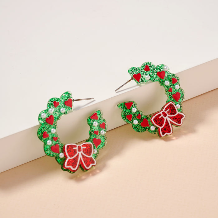 Christmas Decoration Hoop Earrings