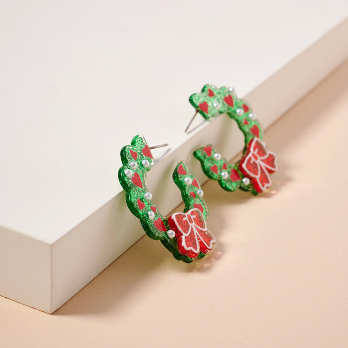 Christmas Decoration Hoop Earrings