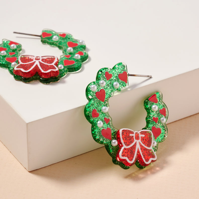 Christmas Decoration Hoop Earrings