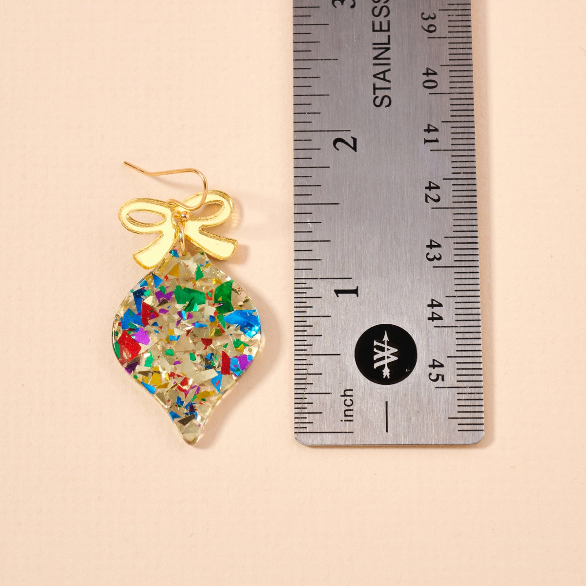 Christmas Ornate Multi Color Dangling Earrings