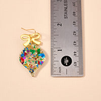 Christmas Ornate Multi Color Dangling Earrings