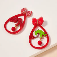 Christmas Green Monster Hand Dangling Earrings