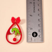Christmas Green Monster Hand Dangling Earrings