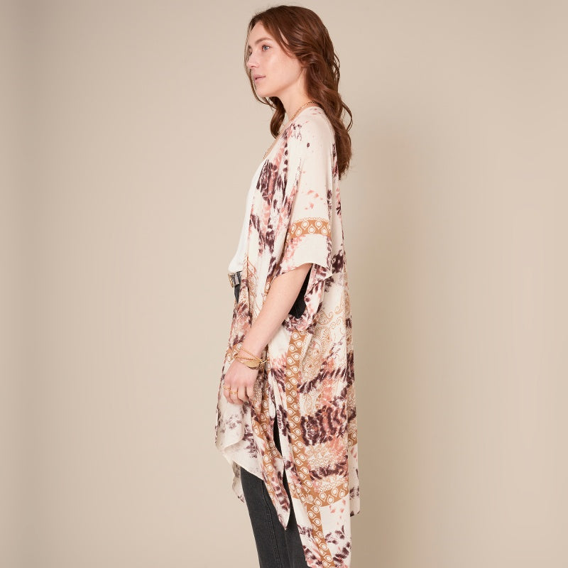 Floral and Paisley Print Kimono