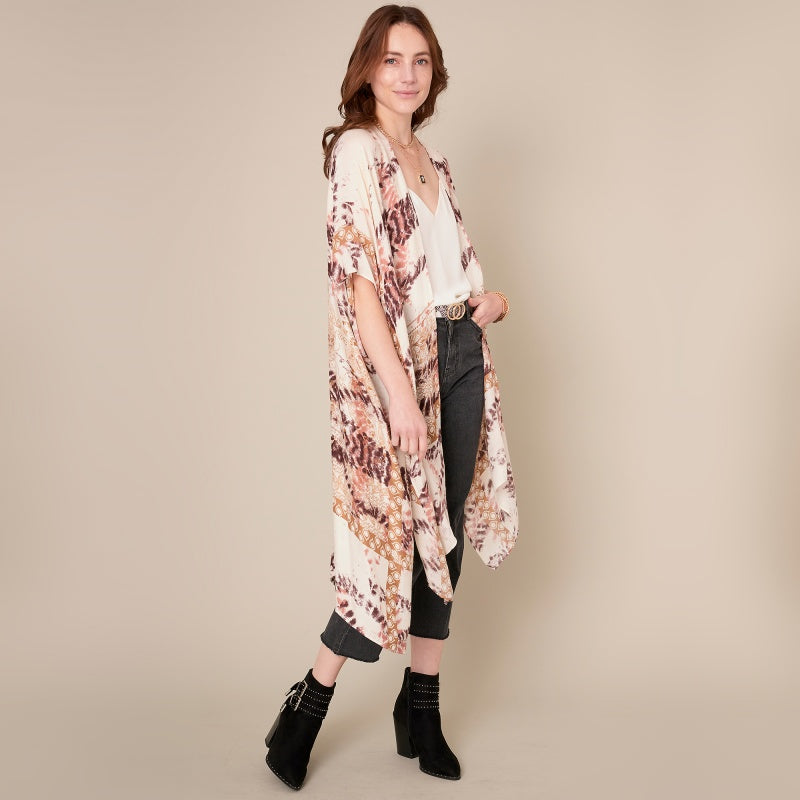 Floral and Paisley Print Kimono