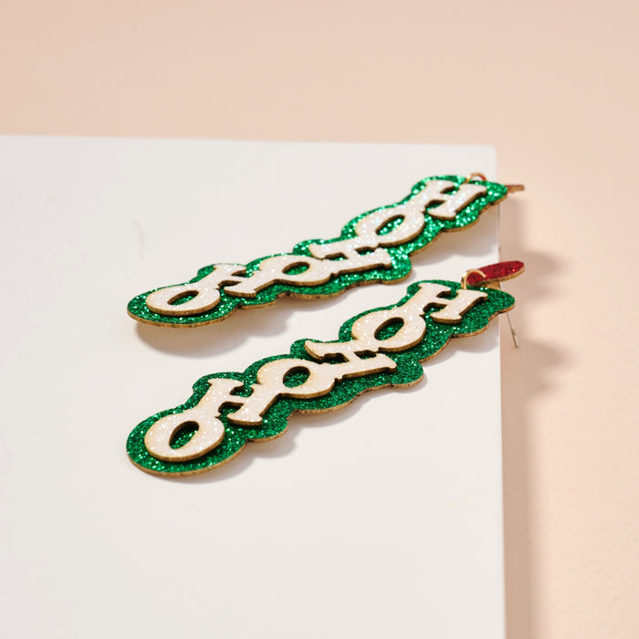 Christmas Ho Ho Ho Dangling Earrings