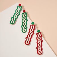 Christmas Ho Ho Ho Dangling Earrings