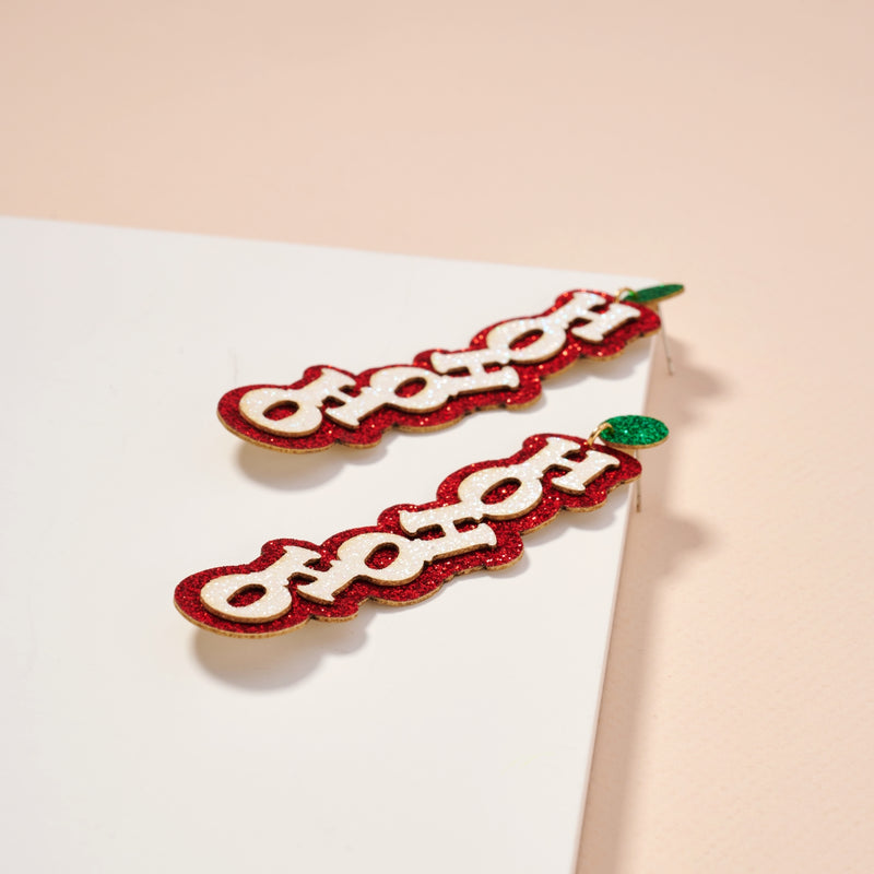 Christmas Ho Ho Ho Dangling Earrings