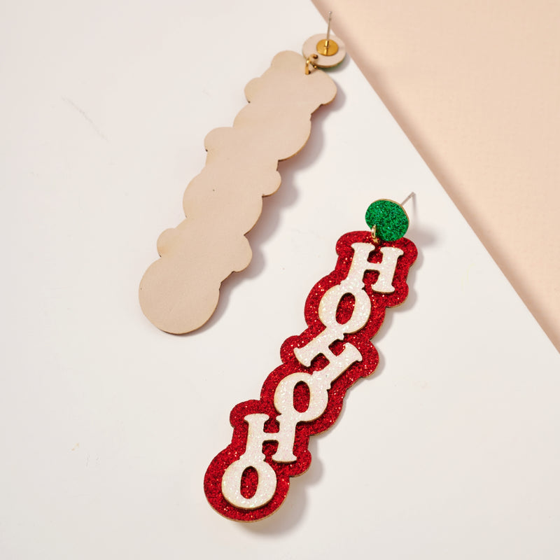 Christmas Ho Ho Ho Dangling Earrings