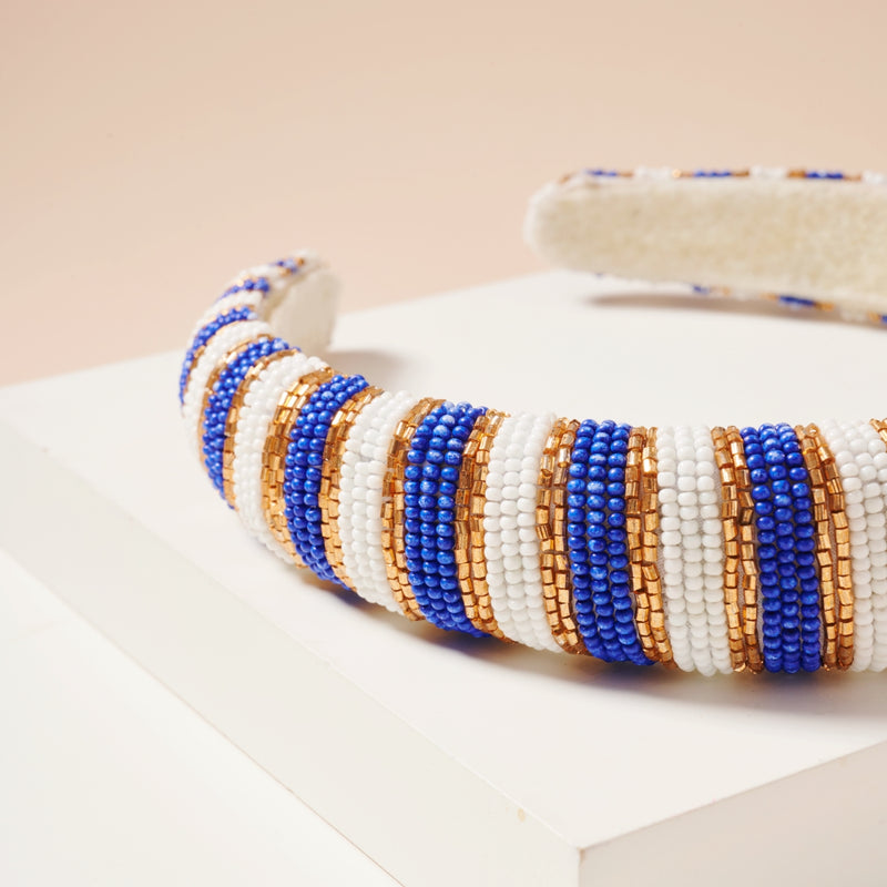 Color Block Seed Bead Headband