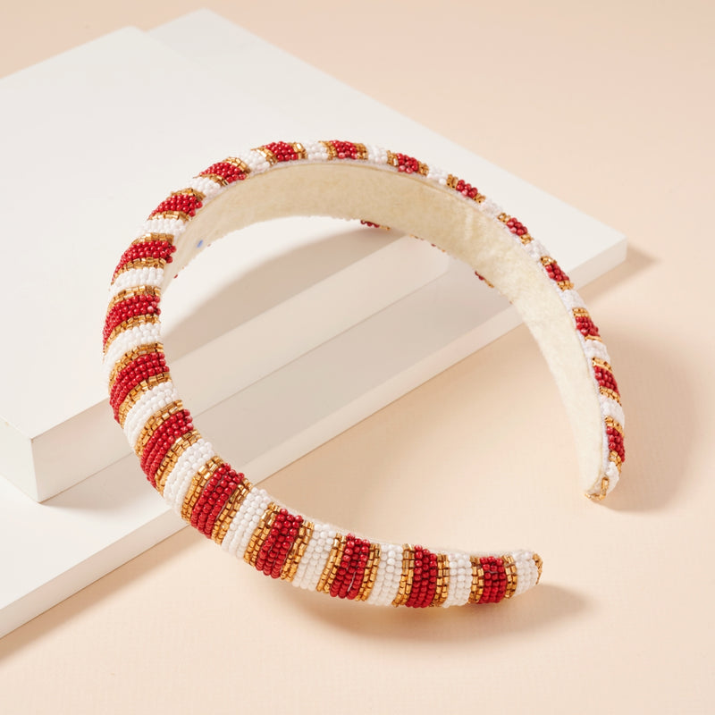 Color Block Seed Bead Headband