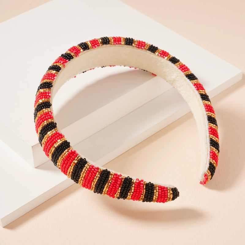 Color Block Seed Bead Headband
