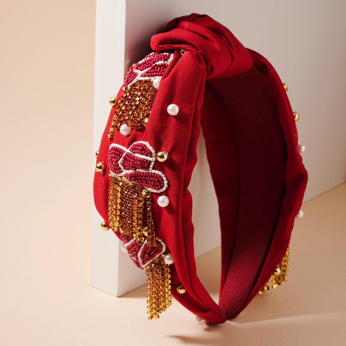 Tassels Seed Bead & Pearls Headband