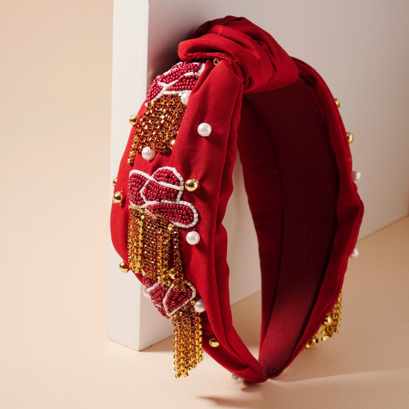 Tassels Seed Bead & Pearls Headband