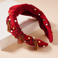 Tassels Seed Bead & Pearls Headband