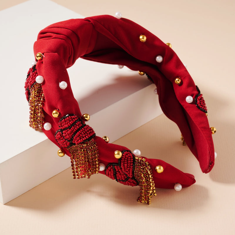 Tassels Seed Bead & Pearls Headband