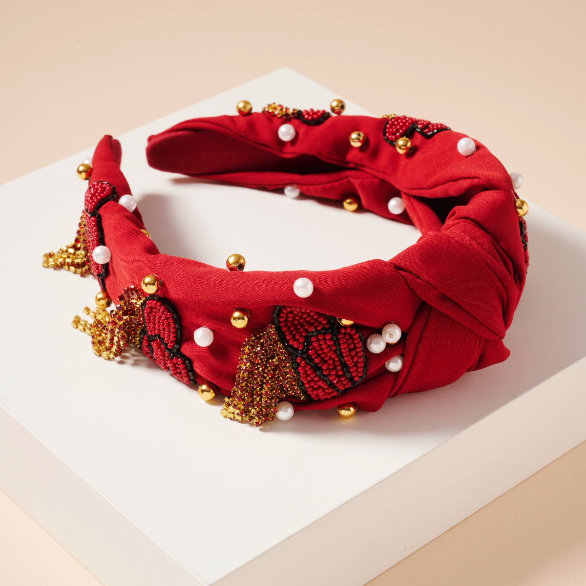 Tassels Seed Bead & Pearls Headband
