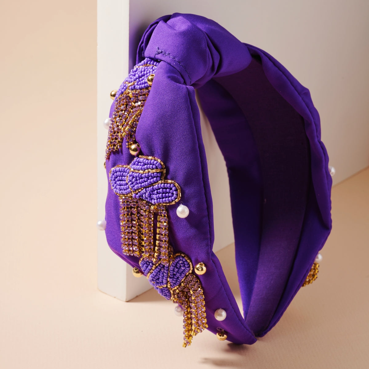 Tassels Seed Bead & Pearls Headband