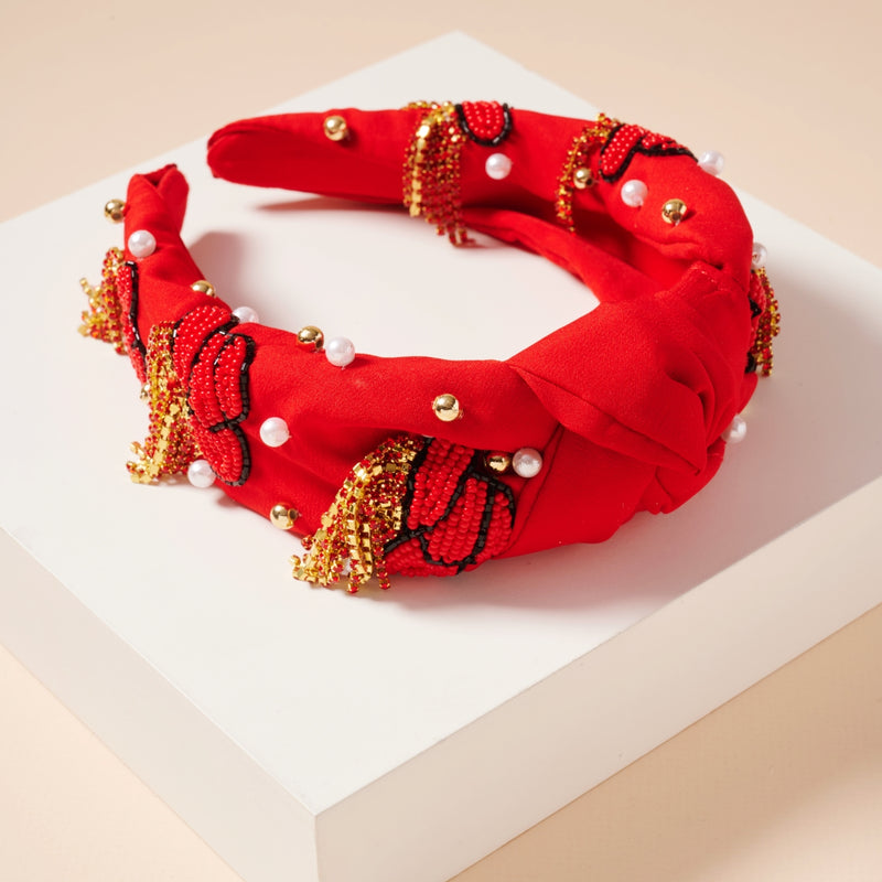 Tassels Seed Bead & Pearls Headband