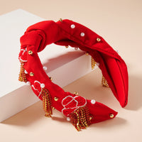 Tassels Seed Bead & Pearls Headband