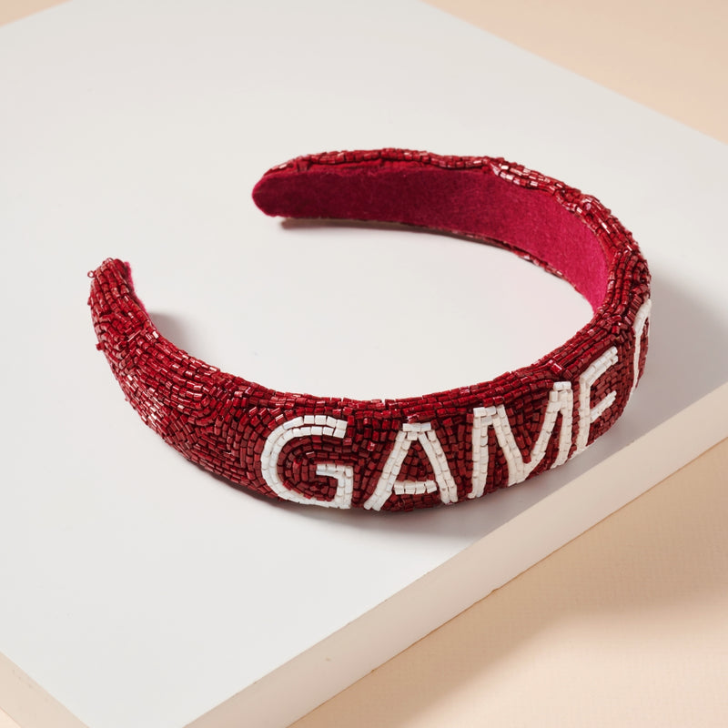 Game Day Seed Beaded Headband