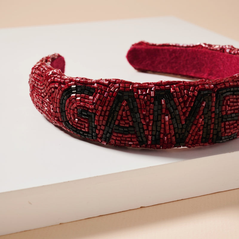 Game Day Seed Beaded Headband