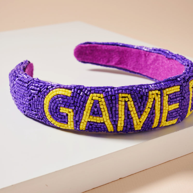 Game Day Seed Beaded Headband