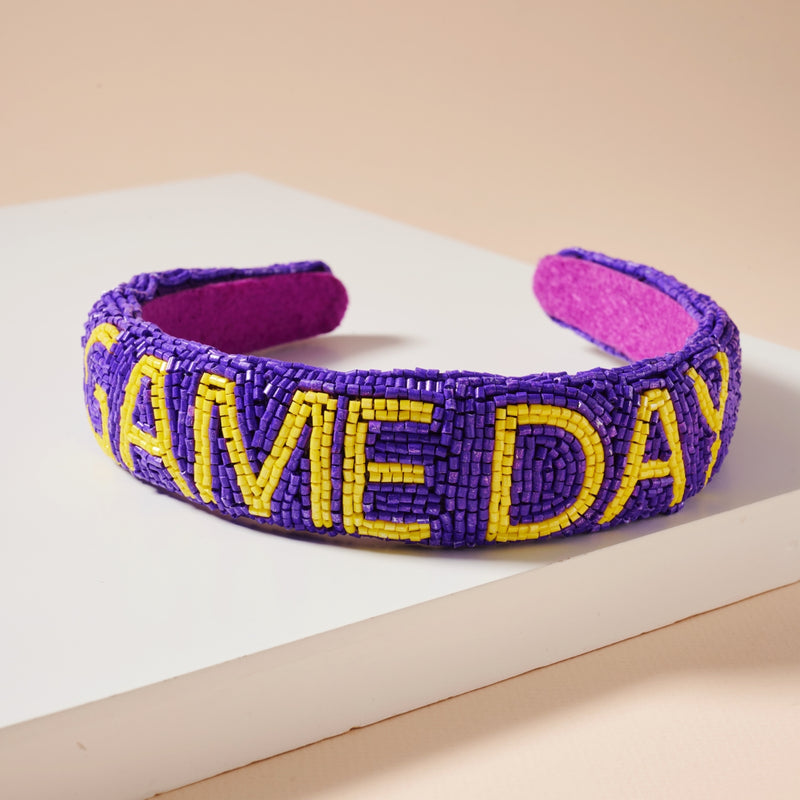 Game Day Seed Beaded Headband