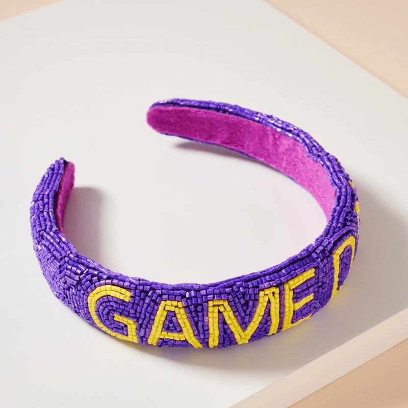 Game Day Seed Beaded Headband