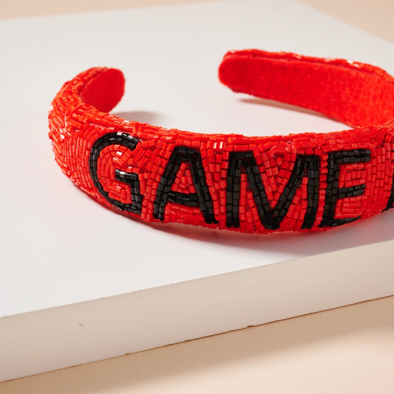 Game Day Seed Beaded Headband