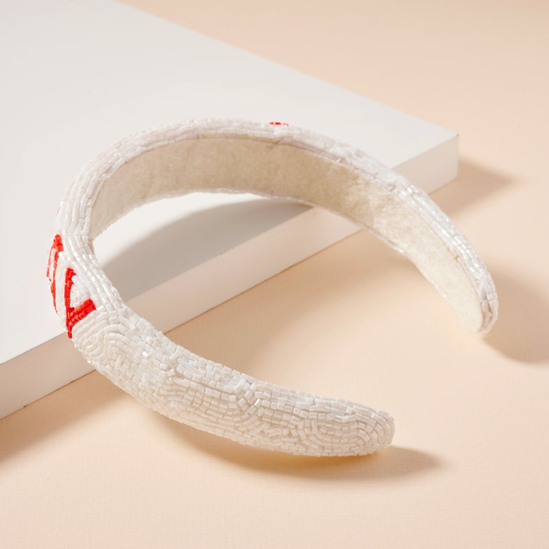 Game Day Seed Beaded Headband