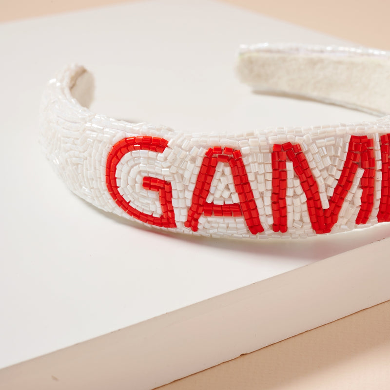 Game Day Seed Beaded Headband