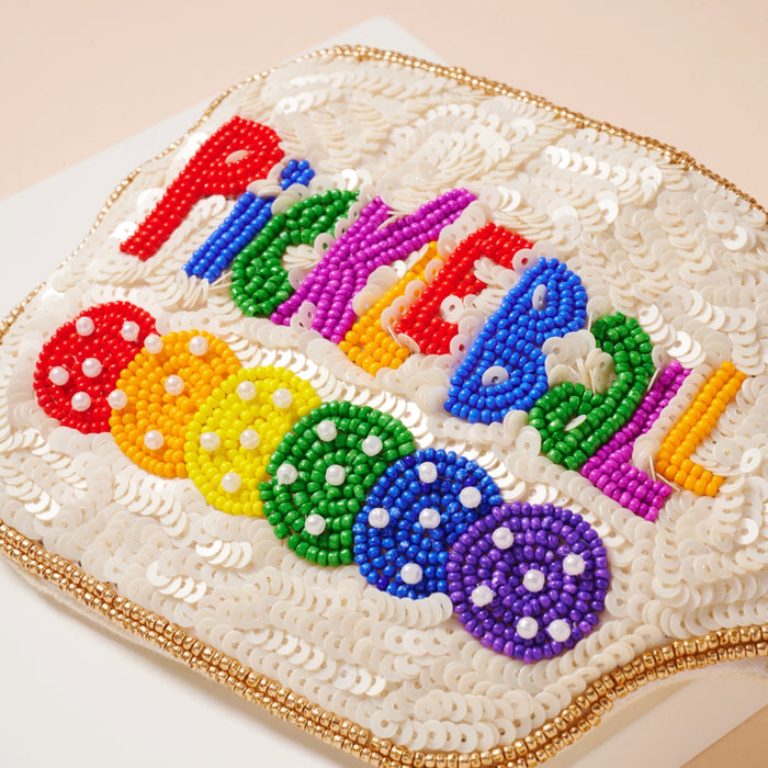 Pickleball Beaded Coin Pouch