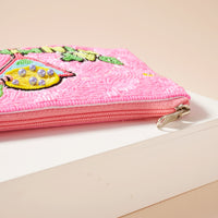 "Day Dinking" Beaded Coin Pouch