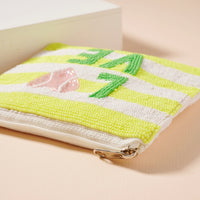 Love Tennis Beaded Coin Pouch