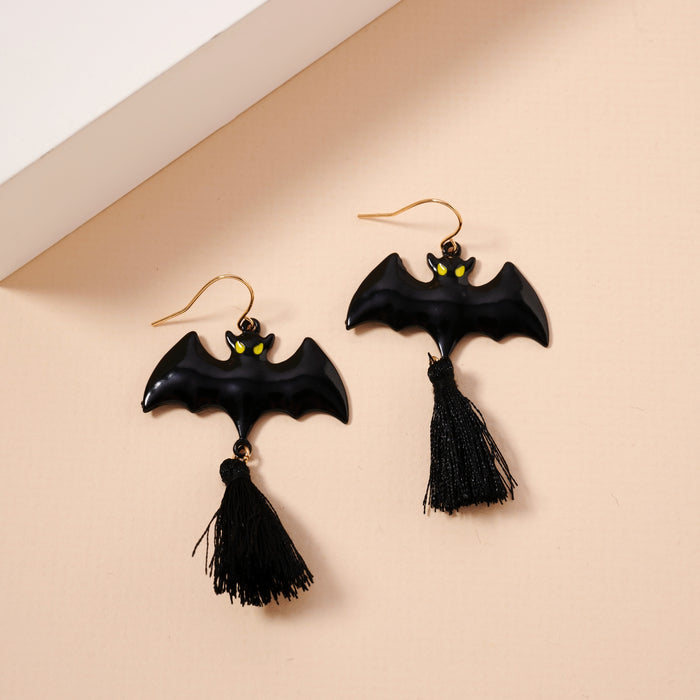 Halloween Bat Tassels Dangling Earrings