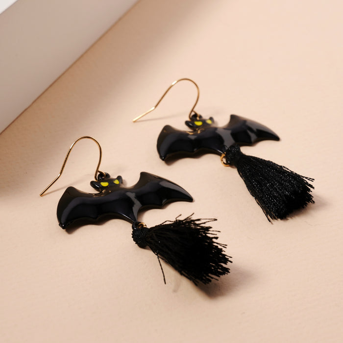 Halloween Bat Tassels Dangling Earrings
