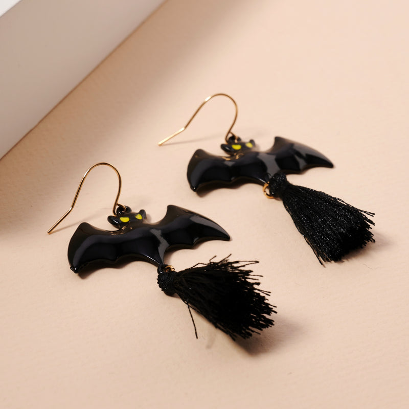 Halloween Bat Tassels Dangling Earrings