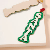 Christmas Santa Sparkling Dangling Earrings