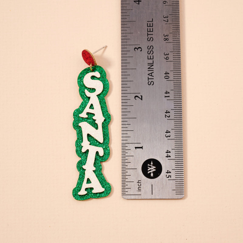 Christmas Santa Sparkling Dangling Earrings