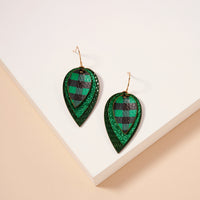 Christmas Layered PU Leather Dangling Earrings