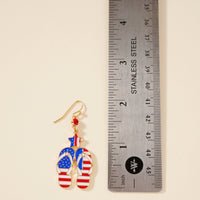 USA Flag Flip Dangling Earrings