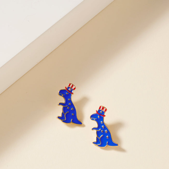 America T-Rex Enamel Stud Earrings