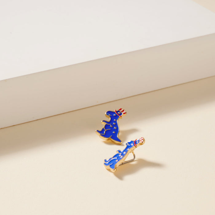 America T-Rex Enamel Stud Earrings