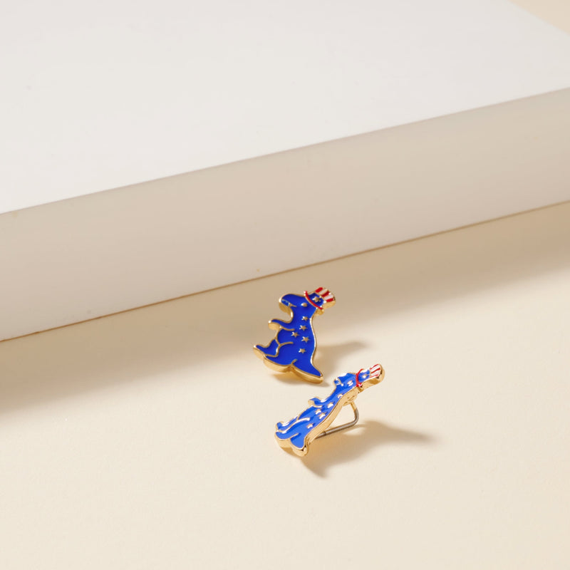America T-Rex Enamel Stud Earrings