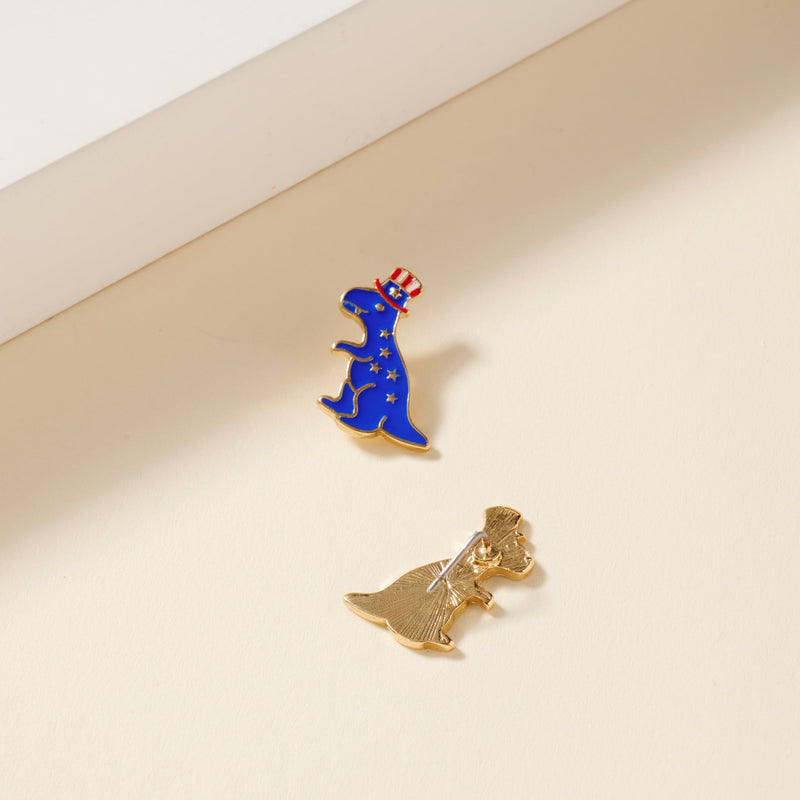 America T-Rex Enamel Stud Earrings