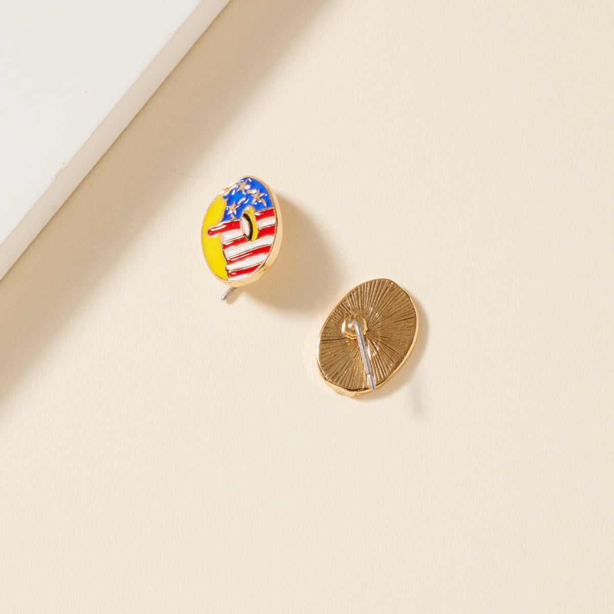 USA Doughnut Enamel Stud Earrings