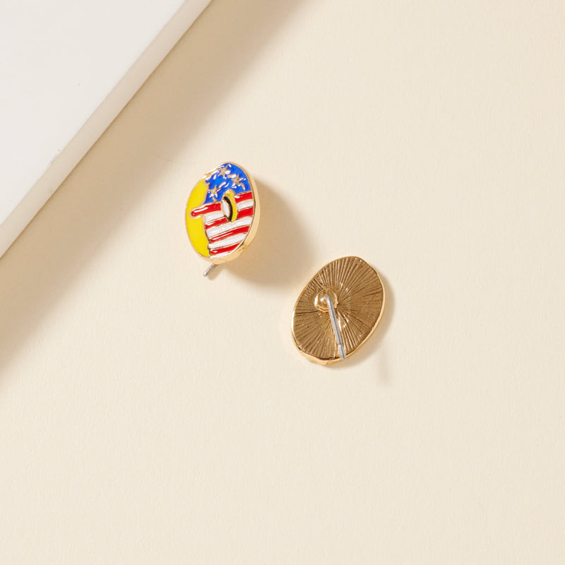 USA Doughnut Enamel Stud Earrings