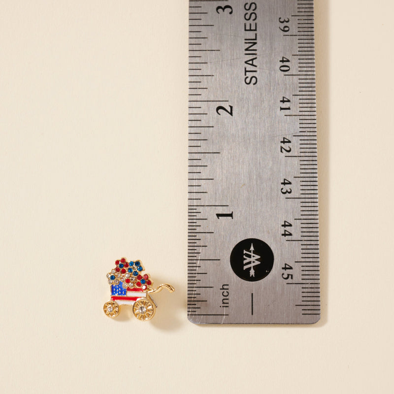 USA Flag Floral Stud Earrings