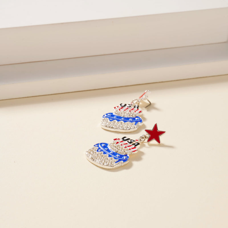 USA Birthday Cake Stud Earrings
